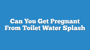 Can You Get Pregnant From Toilet Water Splash